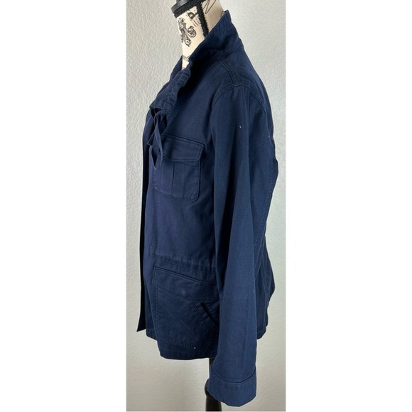 Talbots NWOT Women’s Navy Safari Field Jacket Cotton Blend, size Medium - Picture 4 of 16